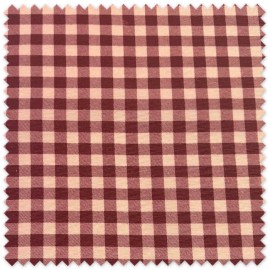 Loneta Resinada Cuadros Bicolor Vino y Rosa Empolvado | Tela Impermeable para Manteles y Decoración