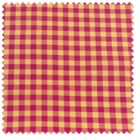 Loneta Resinada Cuadros Bicolor Fucsia y Mantequilla | Tela Impermeable para Manteles y Decoración