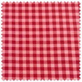 Loneta Resinada Cuadros Bicolor Rojo y Rosa | Tela Impermeable para Manteles y Decoración