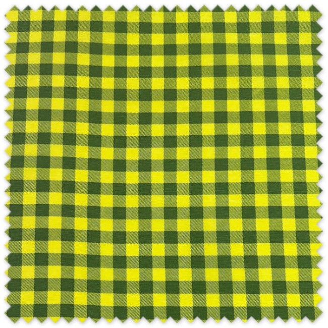 Loneta Resinada Cuadros Bicolor Lima y Verde | Tela Impermeable para Manteles y Decoración