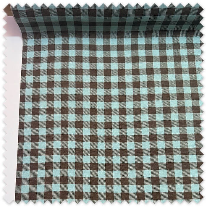 Tejido resinado cuadros elegantes para costura creativa
Tela cuadros topo y agua marina resistente e impermeable