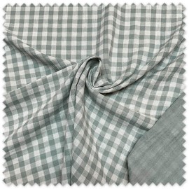 Tela vichy verde menta doble cara suave y transpirable
Muselina reversible verde menta para costura creativa y moda infantil