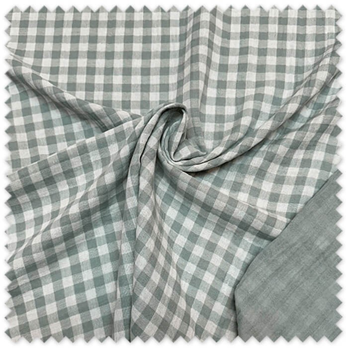 Tela vichy verde menta doble cara suave y transpirable
Muselina reversible verde menta para costura creativa y moda infantil
