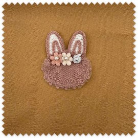 Parche Conejito Rosa Empolvado con Flores para Coser o Pegar | Aplique Romántico