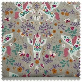 Tela infantil estampada con unicornios y flores
Retal algodón suave para proyectos creativos infantiles