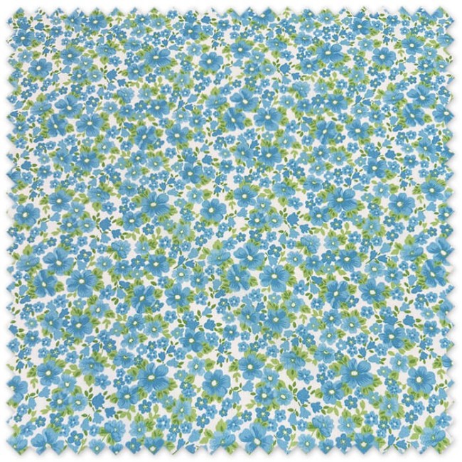 Tela piqué flores turquesas para moda infantil