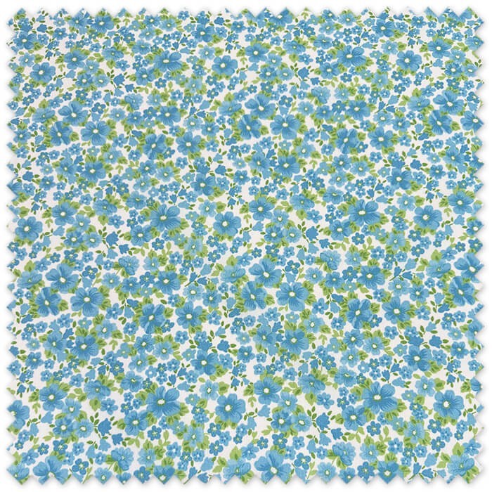 Tela piqué flores turquesas para moda infantil