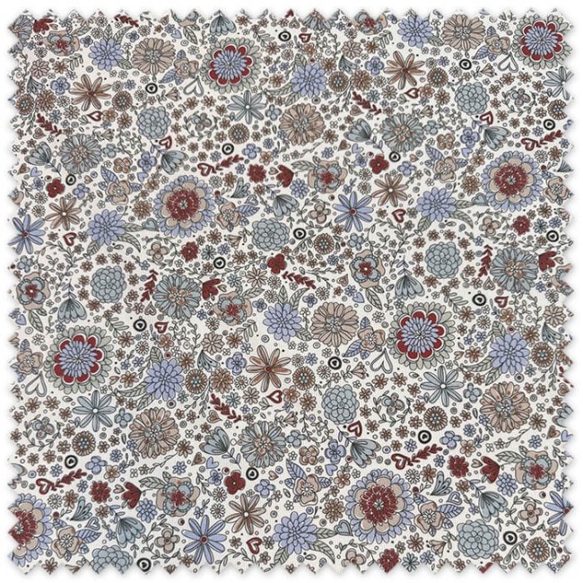 Piqué floral para vestidos infantiles y canastilla
Tela estampada Primavera azul marrón para costura creativa