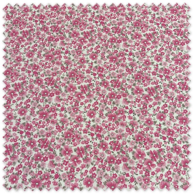 Tela piqué flores fucsia para moda infantil