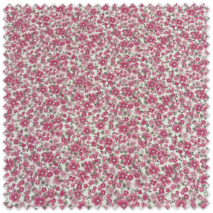 Tela piqué flores fucsia para moda infantil