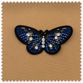 Parche mariposa azul especial con lentejuelas