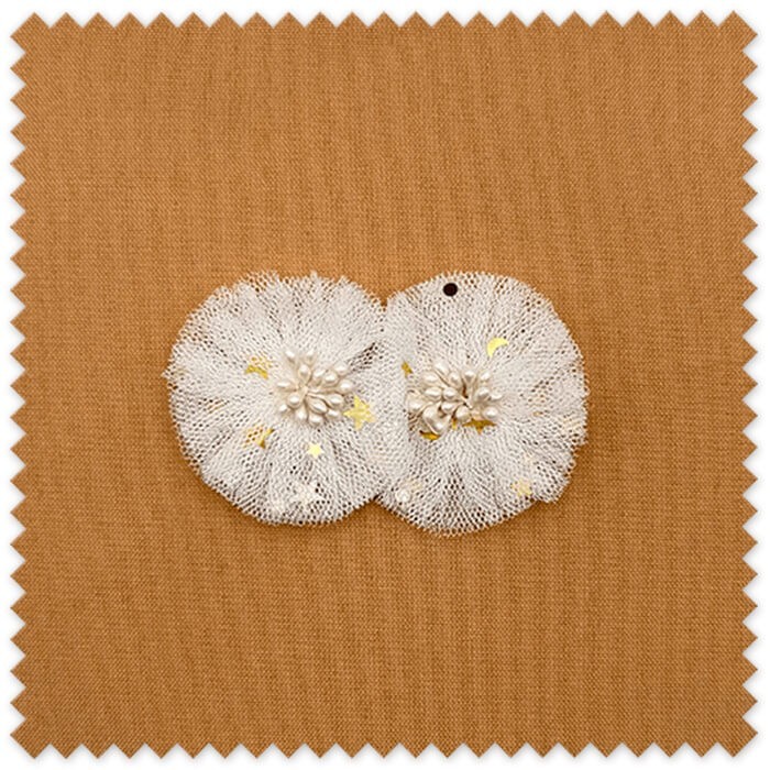 Flores Tela de Tul Suave Blanco con Brillo Estrellas