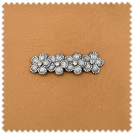 Flores Decorativas Strass Gris Claro