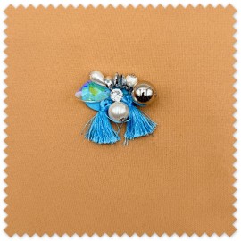 Accesorio Perlas, Borlas, Brillo Decorativas Azul