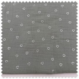 Tela muselina estampada corazones verde menta
Doble gasa algodón infantil color verde menta