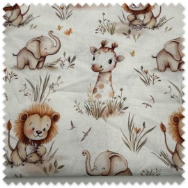 Tela jirafas elefantes leones costura creativa
Retal tela infantil animales africanos
