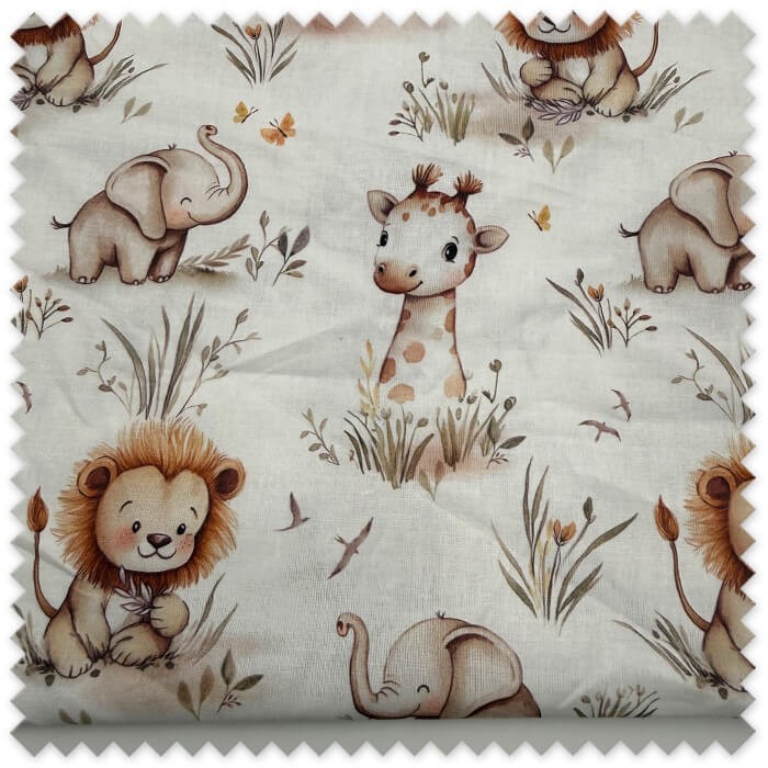 Tela jirafas elefantes leones costura creativa
Retal tela infantil animales africanos