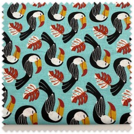 Algodón 100% aves tropicales tucán
Tela tropical para costura creativa y decoración