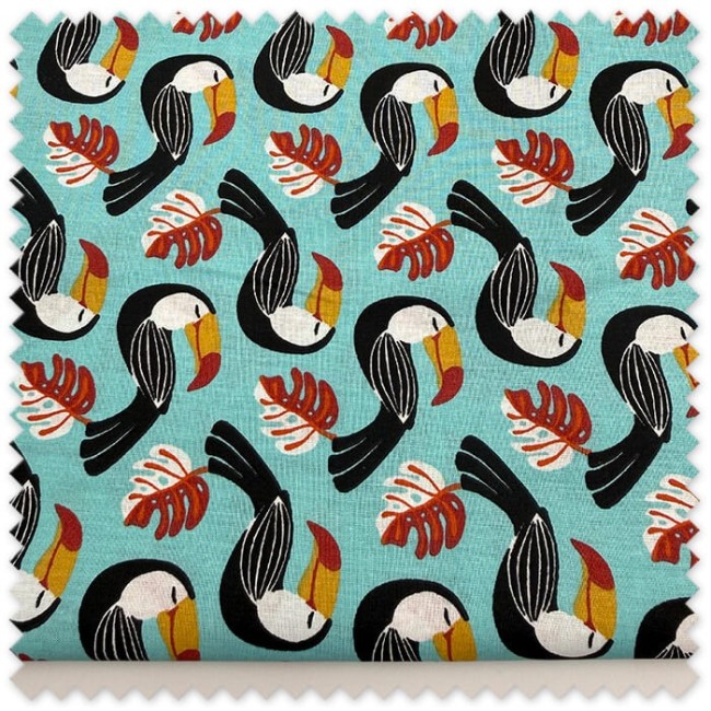 Algodón 100% aves tropicales tucán
Tela tropical para costura creativa y decoración