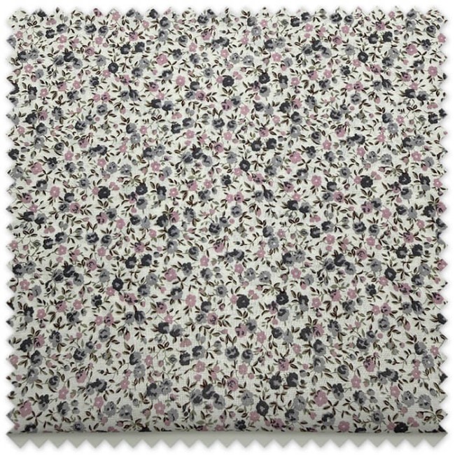 Retal popelín flores mini moradas y grises
Tela floral pequeña morada algodón