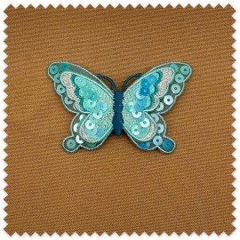 Parche mariposa turquesa para coser o pegar