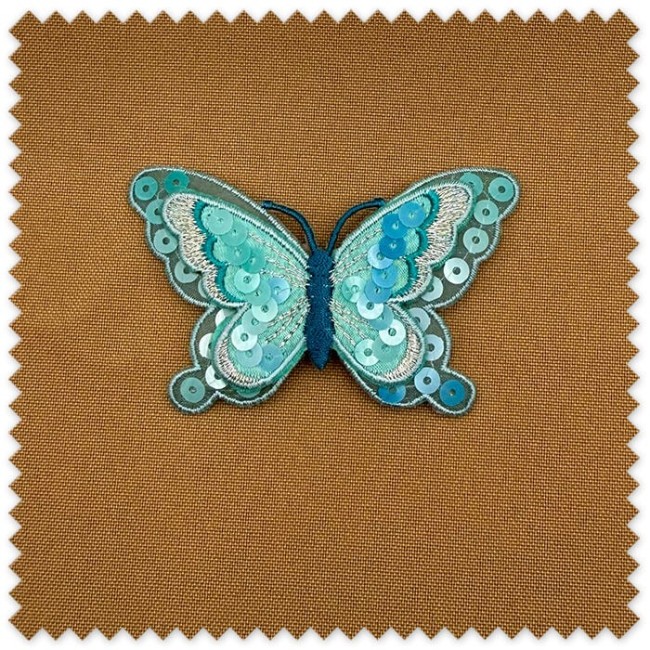 Parche mariposa turquesa para coser o pegar