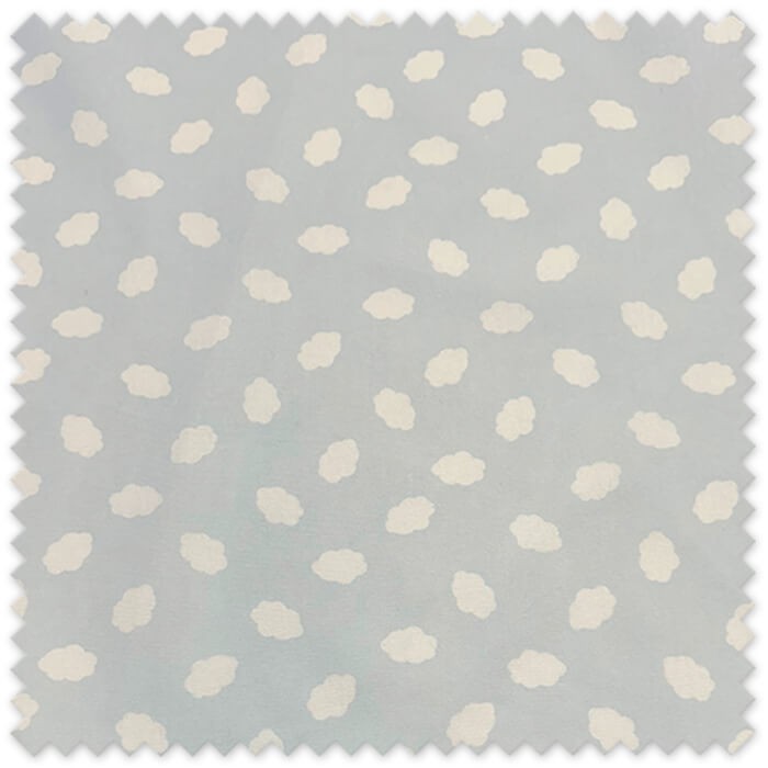 Tejido infantil estampado de nubes azules
Tela de punto suave para peleles y pijamas de bebé