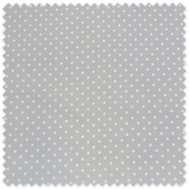 Tela para vestidos infantiles y canastillas
Piqué azul estampado de lunares blancos