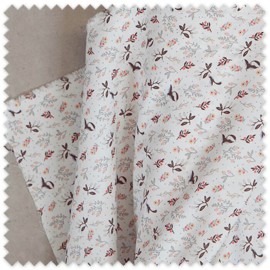 Tela Viella Algodón 100% Orgánico Flores y Pájaros | Tela Ecológica para Vestidos, Blusas y Bebé