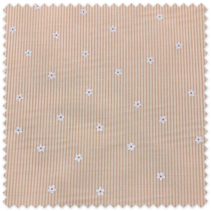 Tela rayas beige flores
Tela algodón estampada margaritas
