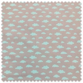 Comprar telas de Popelín Estampado Nubes Fondo Rosa Bebé