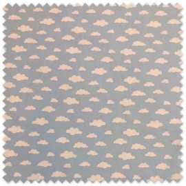 Comprar telas de Popelín Estampado Nubes Fondo Azul Bebé al mejor precio