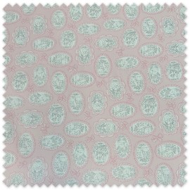 Tela Piqué Camafeos Angelitos Rosa Bebé para canastillas, sacos y decoración infantil
