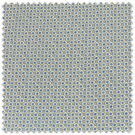 Tela Piqué Flores Geométricas Azul y Verde para bebé, canastillas y decoración infantil
