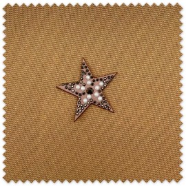Parche Estrella de Ante Rosa Empolvado con Brillos para personalizar ropa y complementos
