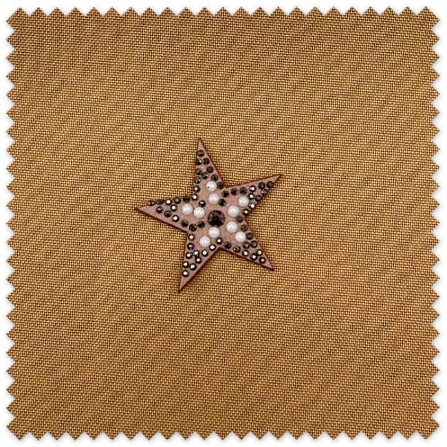Parche Estrella de Ante Rosa Empolvado con Brillos para personalizar ropa y complementos