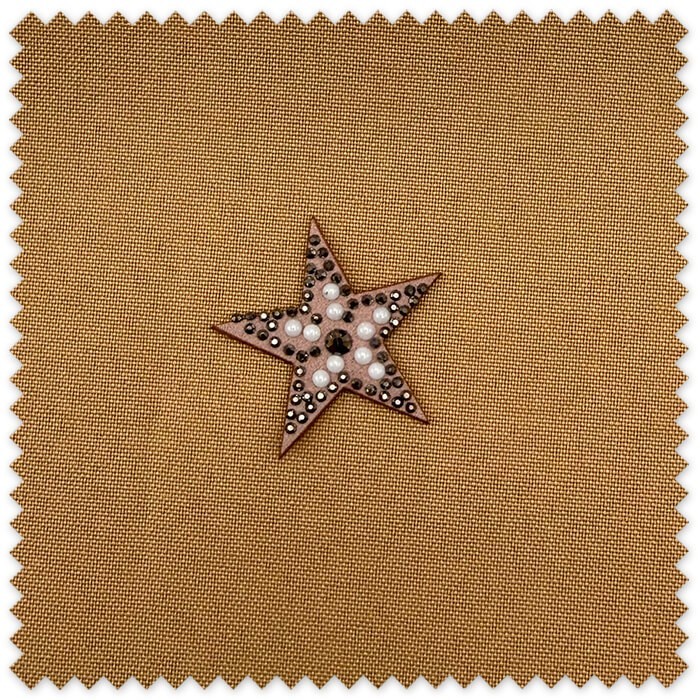 Parche Estrella de Ante Rosa Empolvado con Brillos para personalizar ropa y complementos