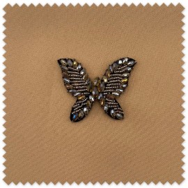Parche Mariposa con Piedras Ámbar para personalizar ropa, bolsos y complementos