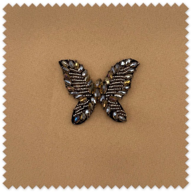 Parche Mariposa con Piedras Ámbar para personalizar ropa, bolsos y complementos