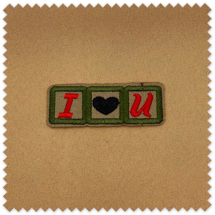 Parche Militar I Love You para decorar prendas, bolsos y mochilas