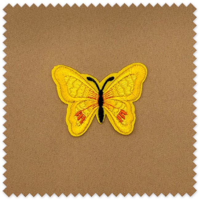 Parche Mariposa Amarilla bordado para decorar ropa, mochilas y complementos