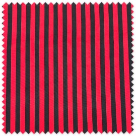 Tela Strech de rayas negras y rojas 100% poliéster por metros para confección, decoración, carnaval y sublimación