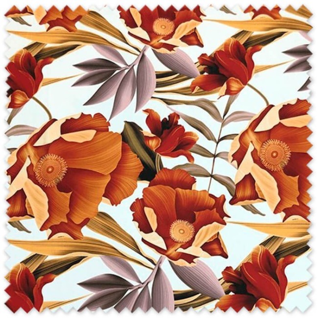 tela flamenca estampada floral tonos tierra al mejor precio