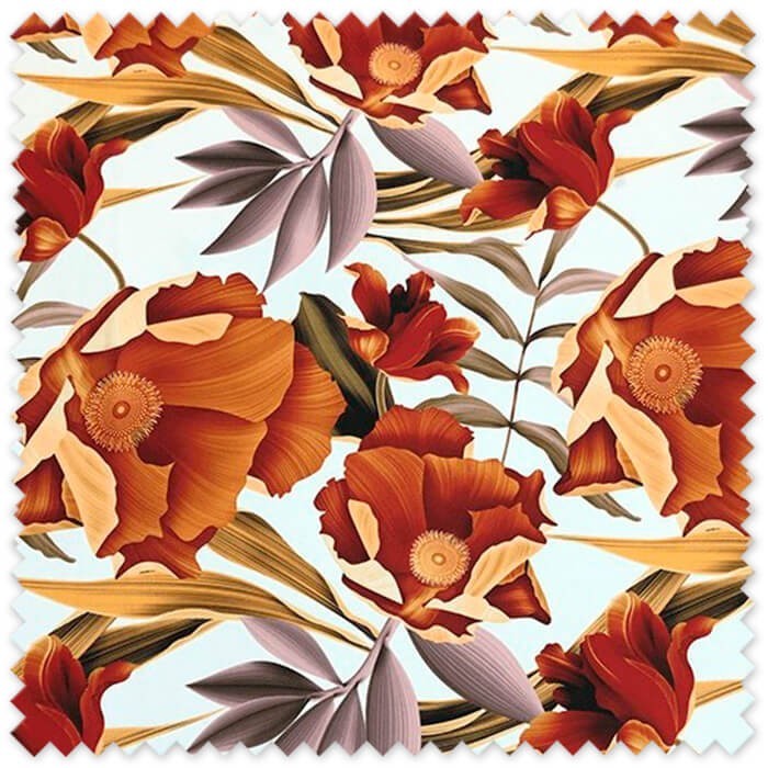 tela flamenca estampada floral tonos tierra al mejor precio