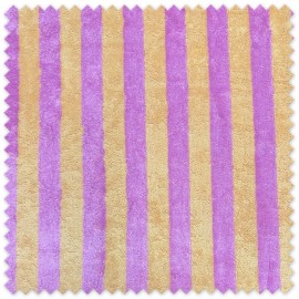 Tela Rizo Bambú Rayas Bicolor Rosa y Melocotón por metros, tejido suave y absorbente para toallas, albornoces.