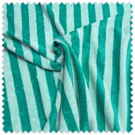 Tela Rizo Bambú Rayas Bicolor Menta y Verde | Comprar por Metros
