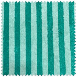 Tela Rizo Bambú Rayas Bicolor Menta y Verde por metros, tejido suave y absorbente para toallas, albornoces, artículos de bebé