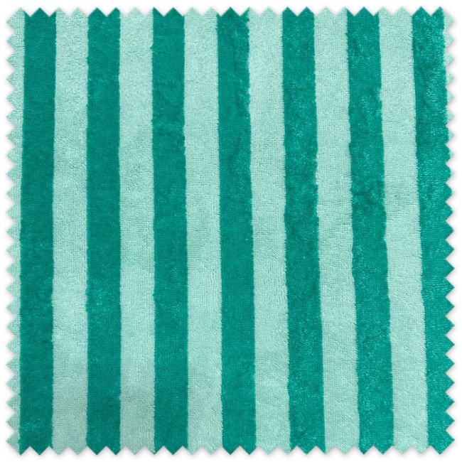 Tela Rizo Bambú Rayas Bicolor Menta y Verde por metros, tejido suave y absorbente para toallas, albornoces, artículos de bebé