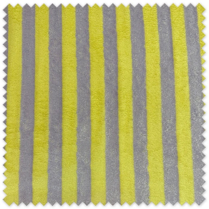 Tela Rizo Bambú Rayas Bicolor Amarillo y Malva por metros, tejido suave y absorbente para toallas, albornoces, artículos de bebé