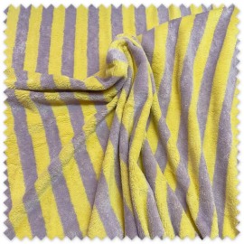 Tela Rizo Bambú Rayas Bicolor Amarillo y Malva | Comprar por Metros